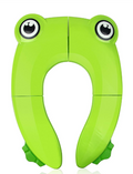 Folding Potty Training Seat For Kids With 6 Anti Slip Silicone Pads And 1 Carry Bag, Green Frog