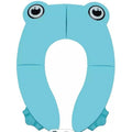 Portable Travel Toddler Toilet Seat With 6 Anti Slip Silicone Pads And 1 Carry Bag, Blue Frog