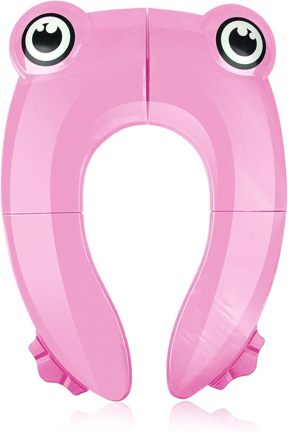 Folding Potty Training Seat For Kids With 6 Anti Slip Silicone Pads And 1 Carry Bag, Pink Frog