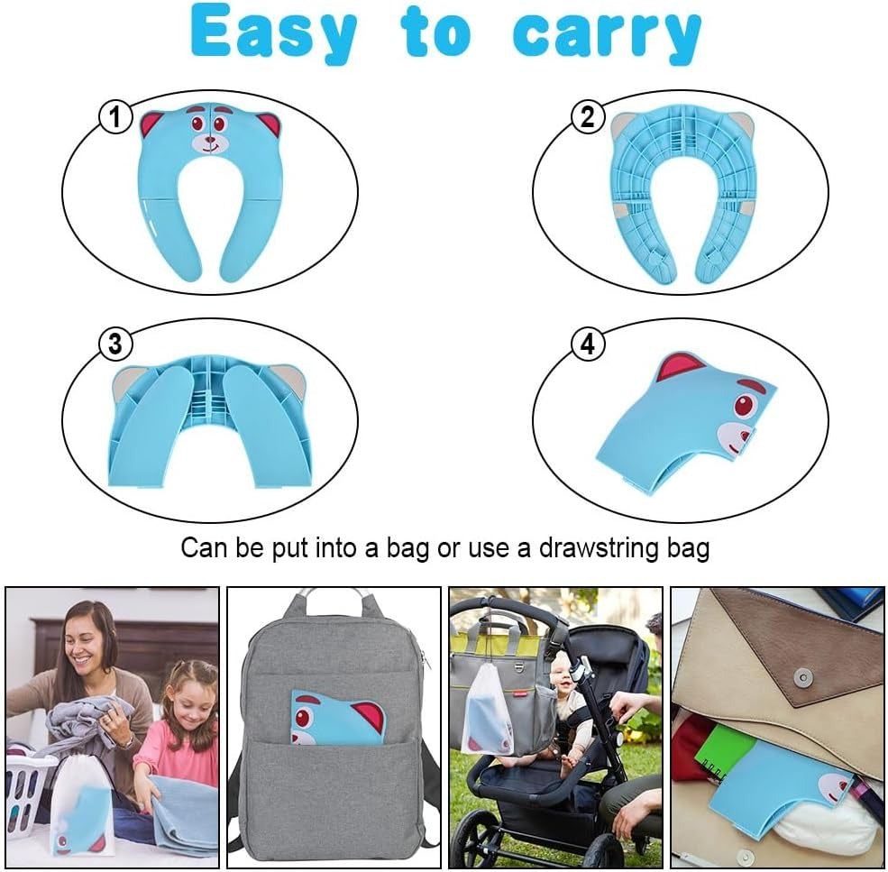 Folding Travel Potty Seat For Boys And Girls With Toilet Training Reward Chart, Folding Toilet Seat With Storage Bag