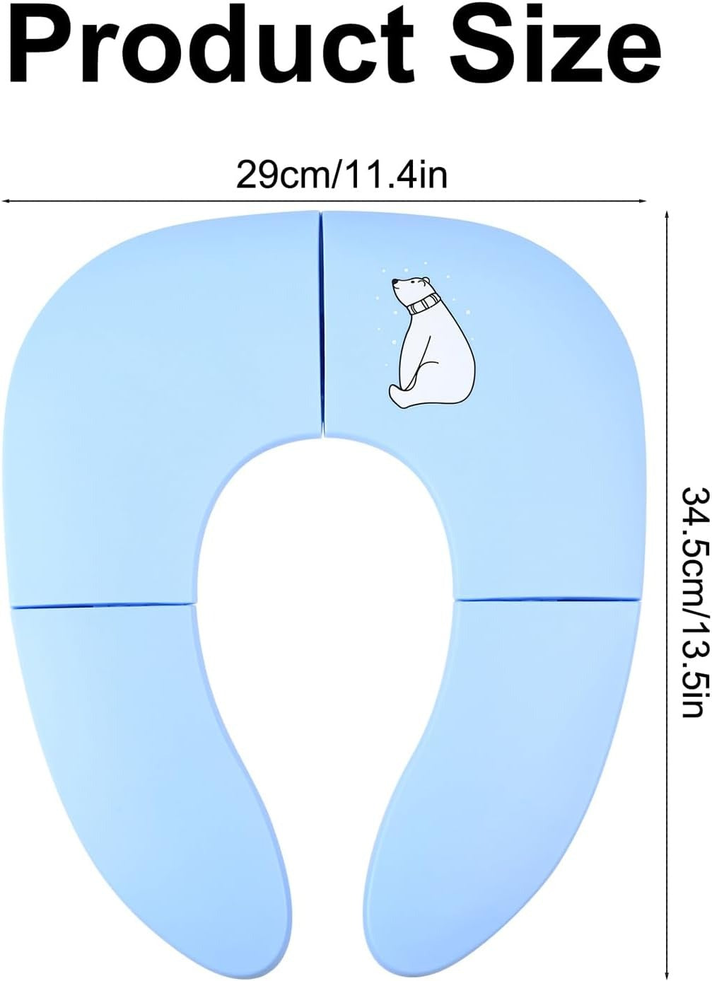 Blue bear Foldable Toilet Seat For Toddlers, Folding Travel Potty Seat, Non-Slip, With Carry Bag
