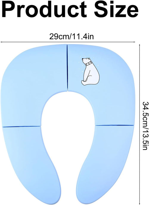 Blue bear Foldable Toilet Seat For Toddlers, Folding Travel Potty Seat, Non-Slip, With Carry Bag