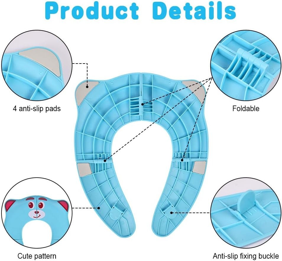Folding Travel Potty Seat For Boys And Girls With Toilet Training Reward Chart, Folding Toilet Seat With Storage Bag